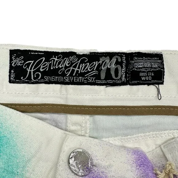 Reworked Heritage America Destroyed Denim Shorts (40) - Picture 9 of 10